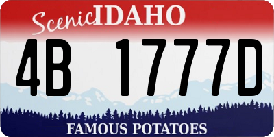 ID license plate 4B1777D