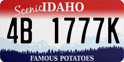 ID license plate 4B1777K