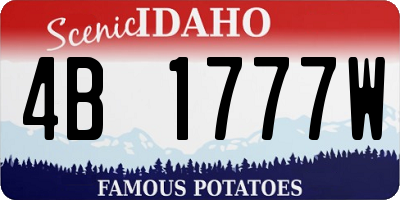 ID license plate 4B1777W