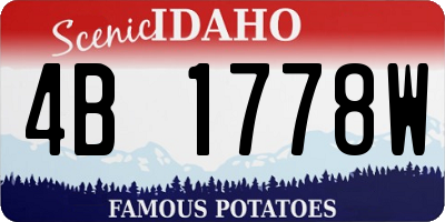 ID license plate 4B1778W