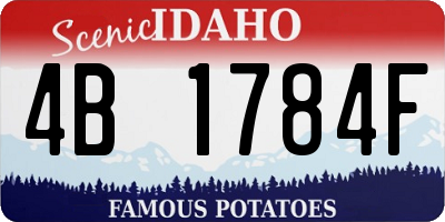 ID license plate 4B1784F