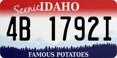 ID license plate 4B1792I