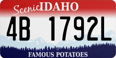 ID license plate 4B1792L