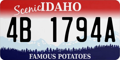 ID license plate 4B1794A