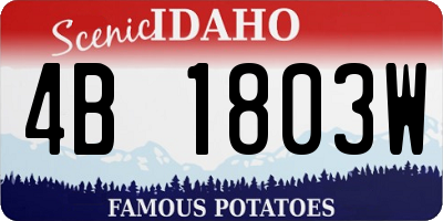 ID license plate 4B1803W