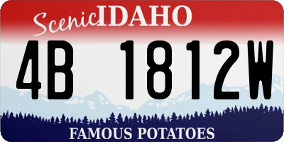 ID license plate 4B1812W
