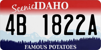 ID license plate 4B1822A