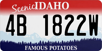 ID license plate 4B1822W