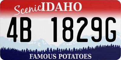 ID license plate 4B1829G