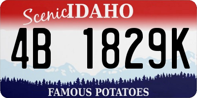 ID license plate 4B1829K