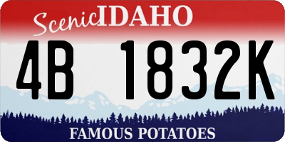 ID license plate 4B1832K