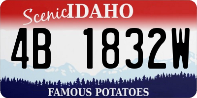 ID license plate 4B1832W