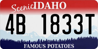 ID license plate 4B1833T