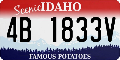 ID license plate 4B1833V
