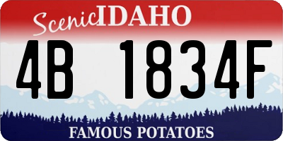 ID license plate 4B1834F