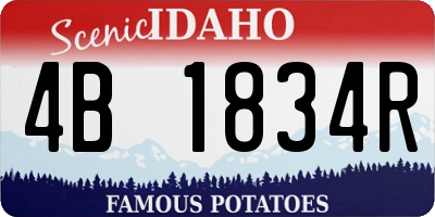 ID license plate 4B1834R