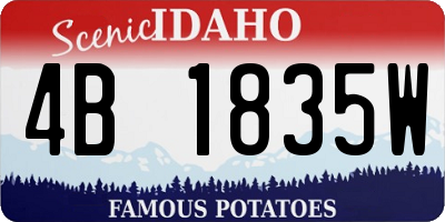 ID license plate 4B1835W