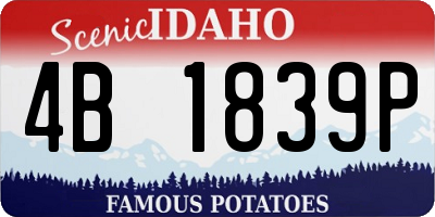ID license plate 4B1839P