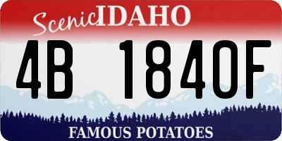 ID license plate 4B1840F