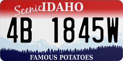 ID license plate 4B1845W