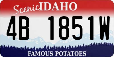ID license plate 4B1851W