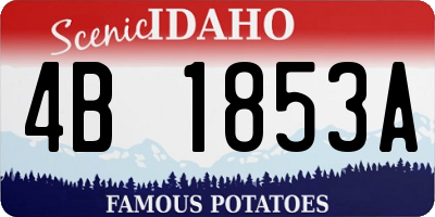 ID license plate 4B1853A