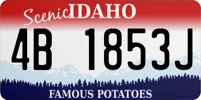 ID license plate 4B1853J