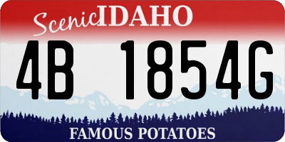 ID license plate 4B1854G