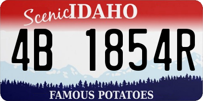ID license plate 4B1854R
