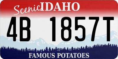 ID license plate 4B1857T