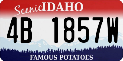 ID license plate 4B1857W