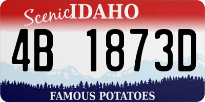 ID license plate 4B1873D