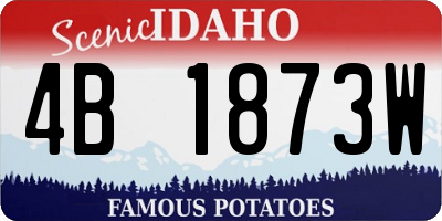 ID license plate 4B1873W
