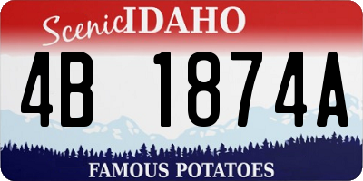 ID license plate 4B1874A