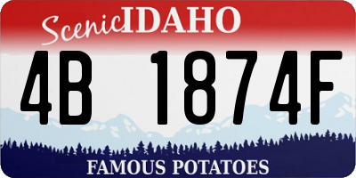 ID license plate 4B1874F