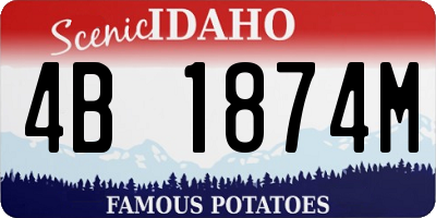 ID license plate 4B1874M