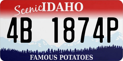 ID license plate 4B1874P