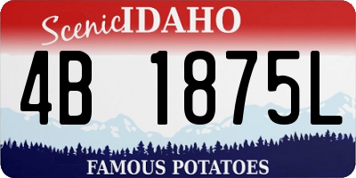 ID license plate 4B1875L
