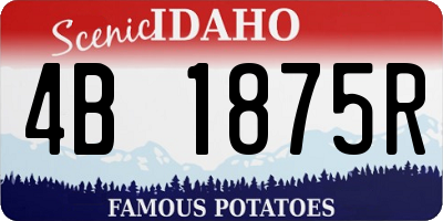 ID license plate 4B1875R