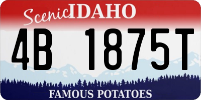 ID license plate 4B1875T