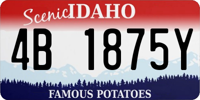 ID license plate 4B1875Y
