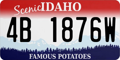 ID license plate 4B1876W