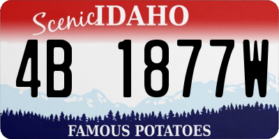 ID license plate 4B1877W