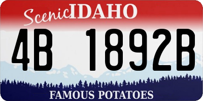 ID license plate 4B1892B