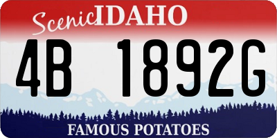 ID license plate 4B1892G