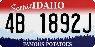 ID license plate 4B1892J