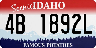 ID license plate 4B1892L