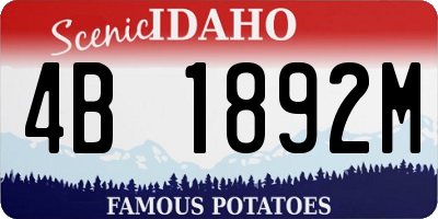 ID license plate 4B1892M