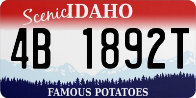 ID license plate 4B1892T