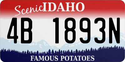 ID license plate 4B1893N